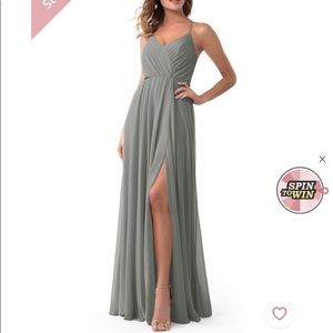 Azazie Darcy Bridesmaids Dress in Steel Gray